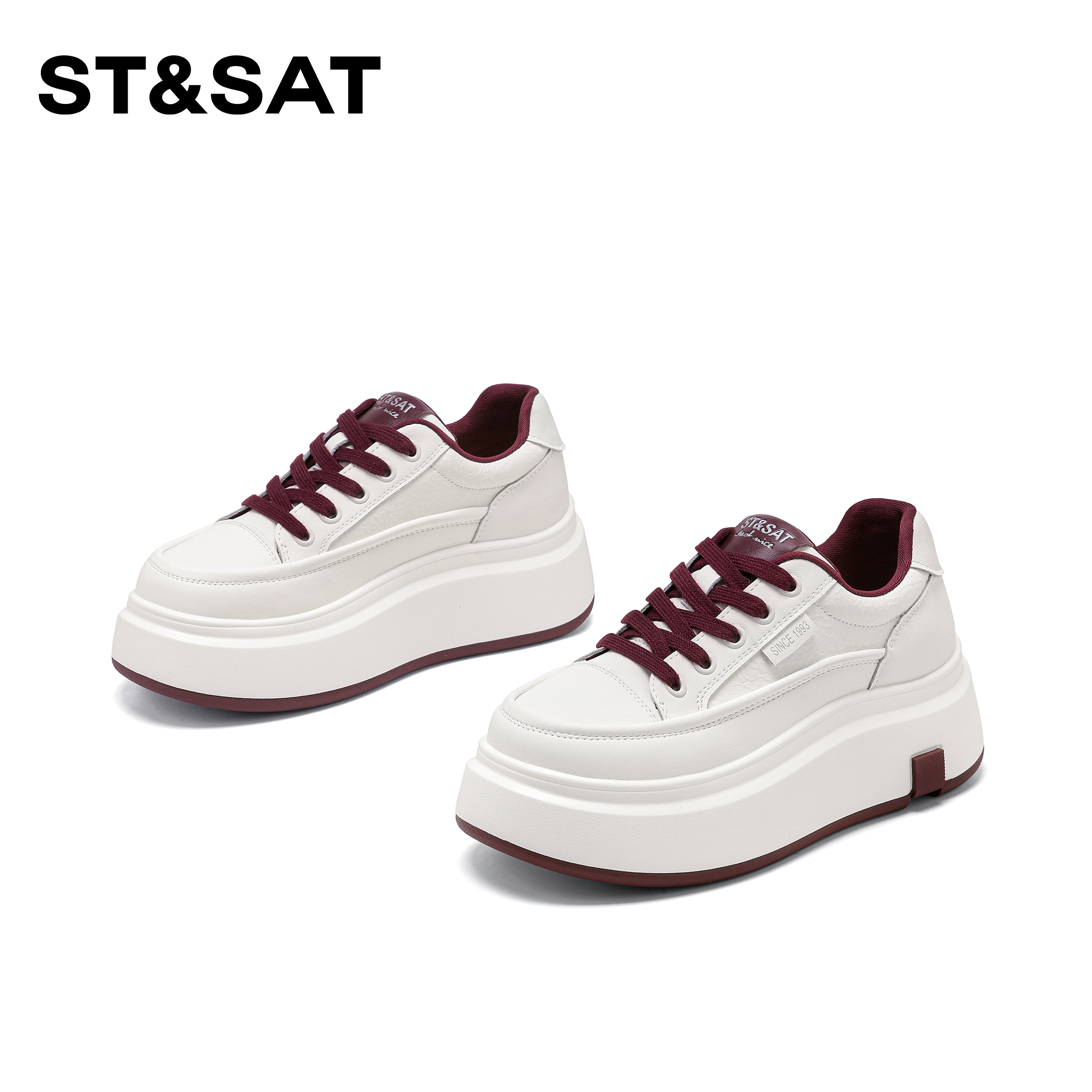 St&Sat/星期六学院风休闲鞋女2024年新款百搭时尚厚底简约休闲鞋