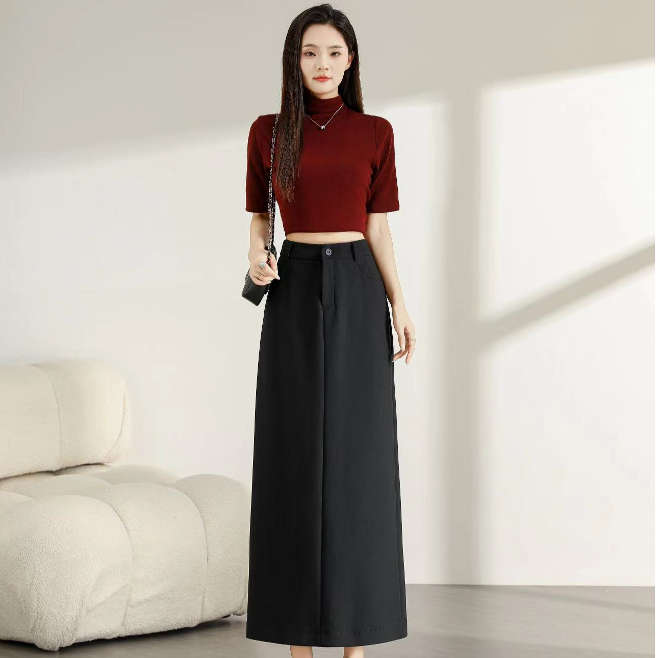  【姚姐定制】Y291“秋季上新”时尚百搭高级“摩登”显高显瘦半身裙