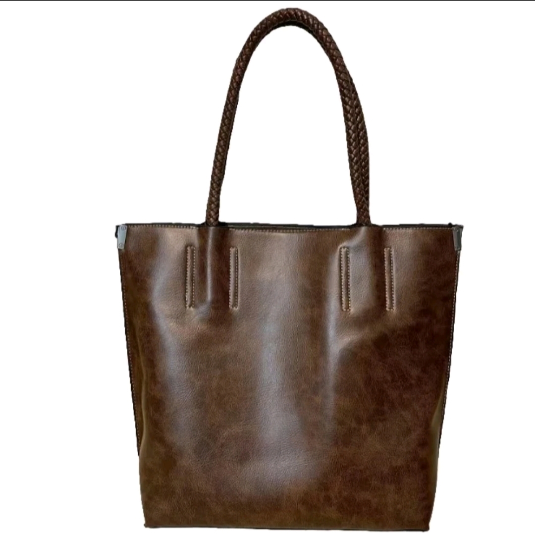 新款油蜡软牛皮牛皮托特包简约肩包大包包602