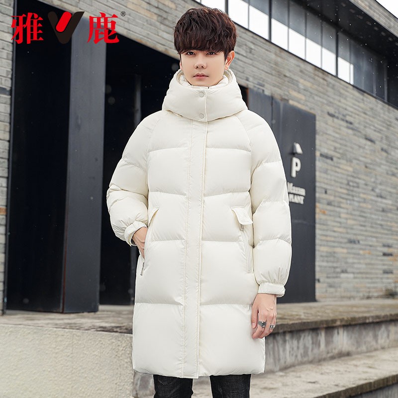V/雅鹿2023冬季新款中长款羽绒服男鸭绒休闲加厚外套YD907W01081