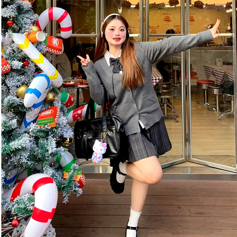 【单拍】阿车家的大码jk制服毛衣正版学院风针织衫显瘦基础款外套