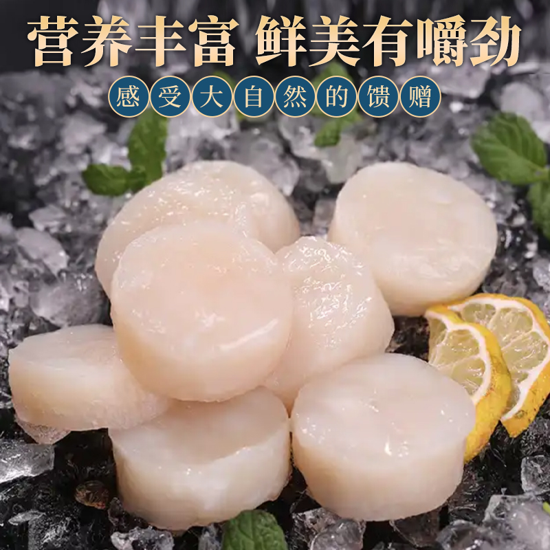 原浆扇贝丁新鲜现剥个大扇贝柱肉质鲜嫩香甜冷冻大连杏树屯顺丰