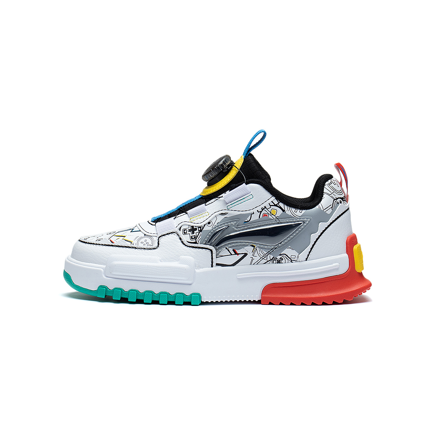 李宁儿童男女童征途3纽扣时尚休闲潮流拼色运动生活休闲鞋YKCT006