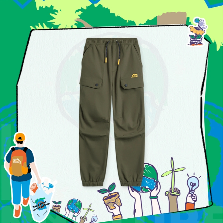 【2024新品】李宁男大童户外束脚加绒保暖宽松弹力运动长裤YYKU057