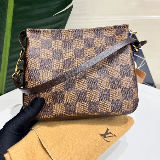 99新 LouisVuitton/路易威登 小方胖手提包 棕色棋盘格