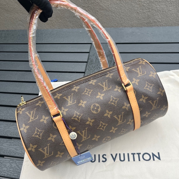 95新 LouisVuitton/路易威登 巴比龙30手提包 植糅换新