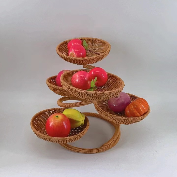 C12多层收纳水果架客厅纯手工编织31*37