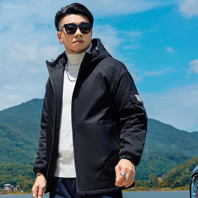 男款冬季棉服加肥加大码棉衣宽松休闲男士棉衣外套特大码加厚外套