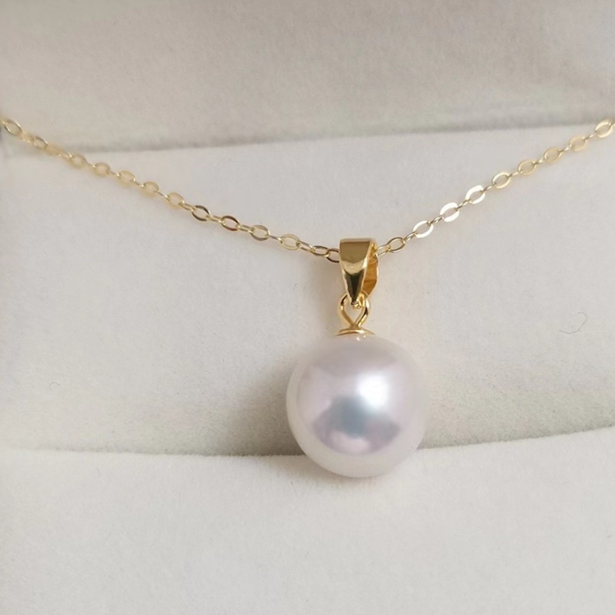 201 18K瓜子扣 白色珍珠吊坠