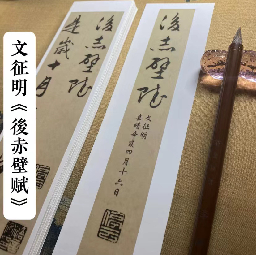 文征明行草书《後赤壁赋》近距离临摹字帖卡临摹毛笔书法