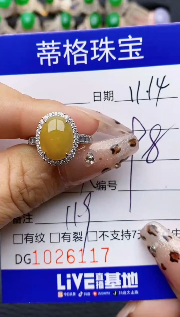 【闪购商品】翡翠戒指银S925镶嵌6117