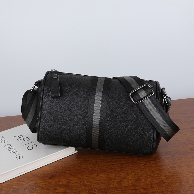 【头层牛皮】新款轻奢男士织带枕头包商务时尚百搭男士休闲潮流潮包