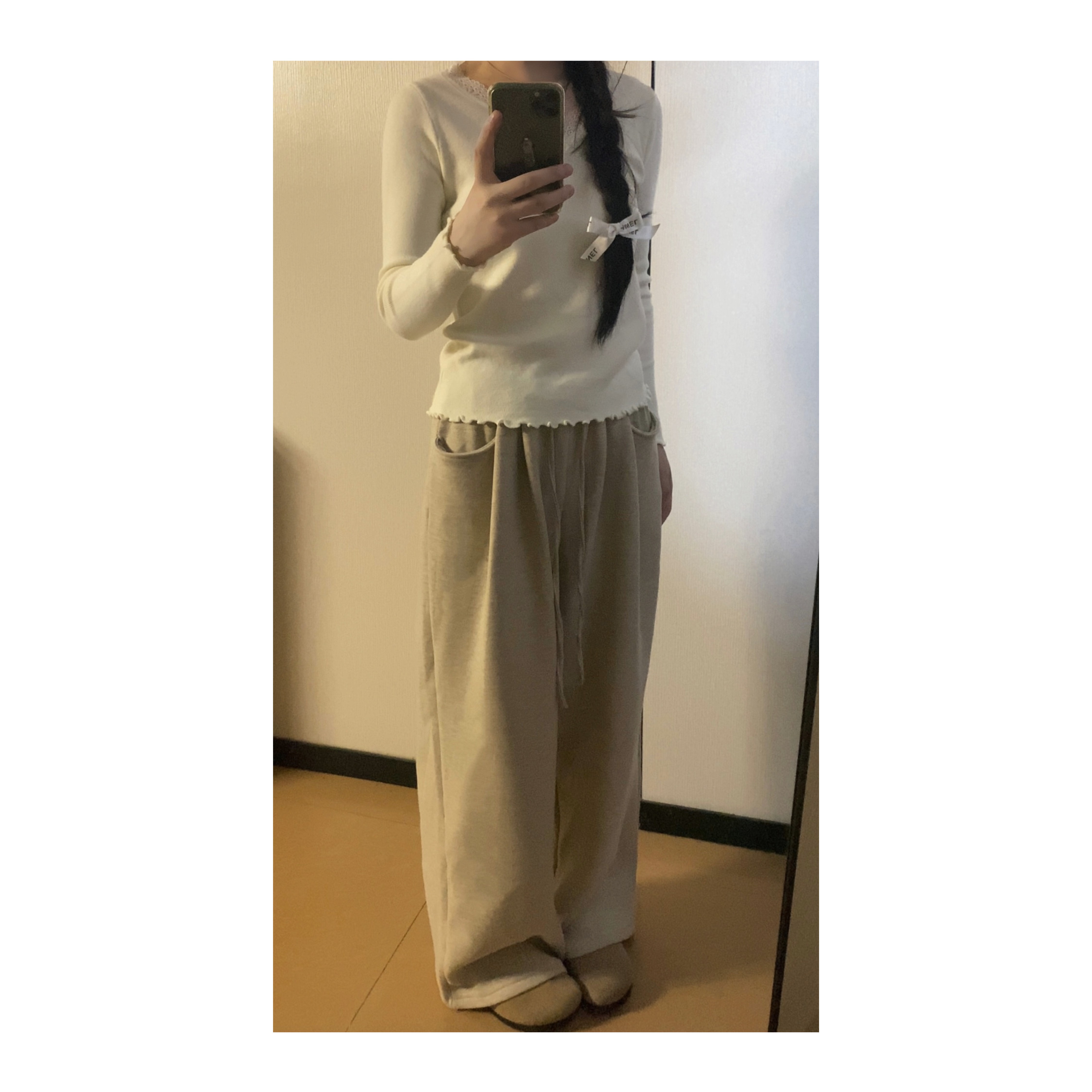 SNOW   2023年秋冬新款加绒阔腿裤高腰垂感宽松直筒休闲裤子