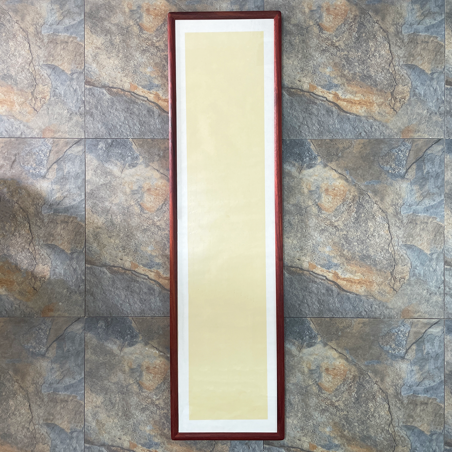 34*138厘米内径红花梨榫卯结构画框 宣纸国画书法 单色