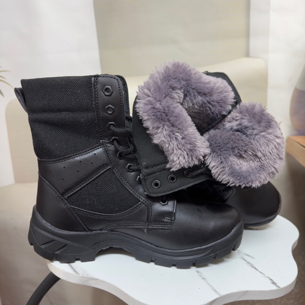 冬季保暖加绒高帮二棉男士户外靴作战透气耐磨黑色秋冬加厚中帮