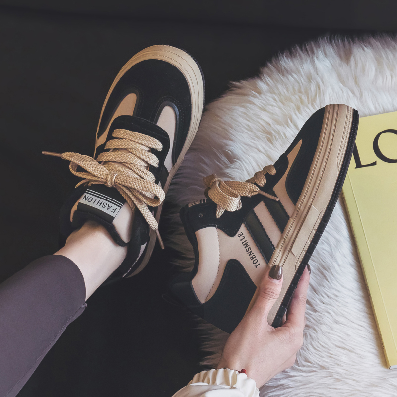 【Bin】加绒与不加绒高帮美拉德秋冬2025新款保暖韩版休闲板鞋女