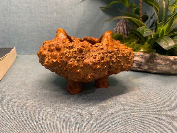 黄样木线香炉炉子熏香炉实心料子做旧风格尺寸13*10.5*7