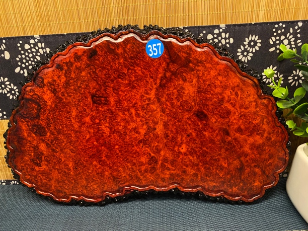 缅甸花梨干泡台一杯一壶茶杯垫茶盘茶台尺寸：34*21*1.2
