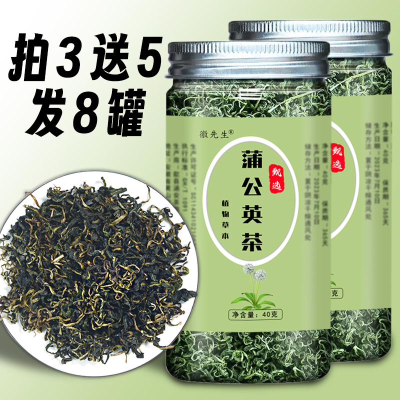 【拍3送5发8罐】蒲公英茶40克罐装长白山正品蒲公英婆婆丁茶泡水