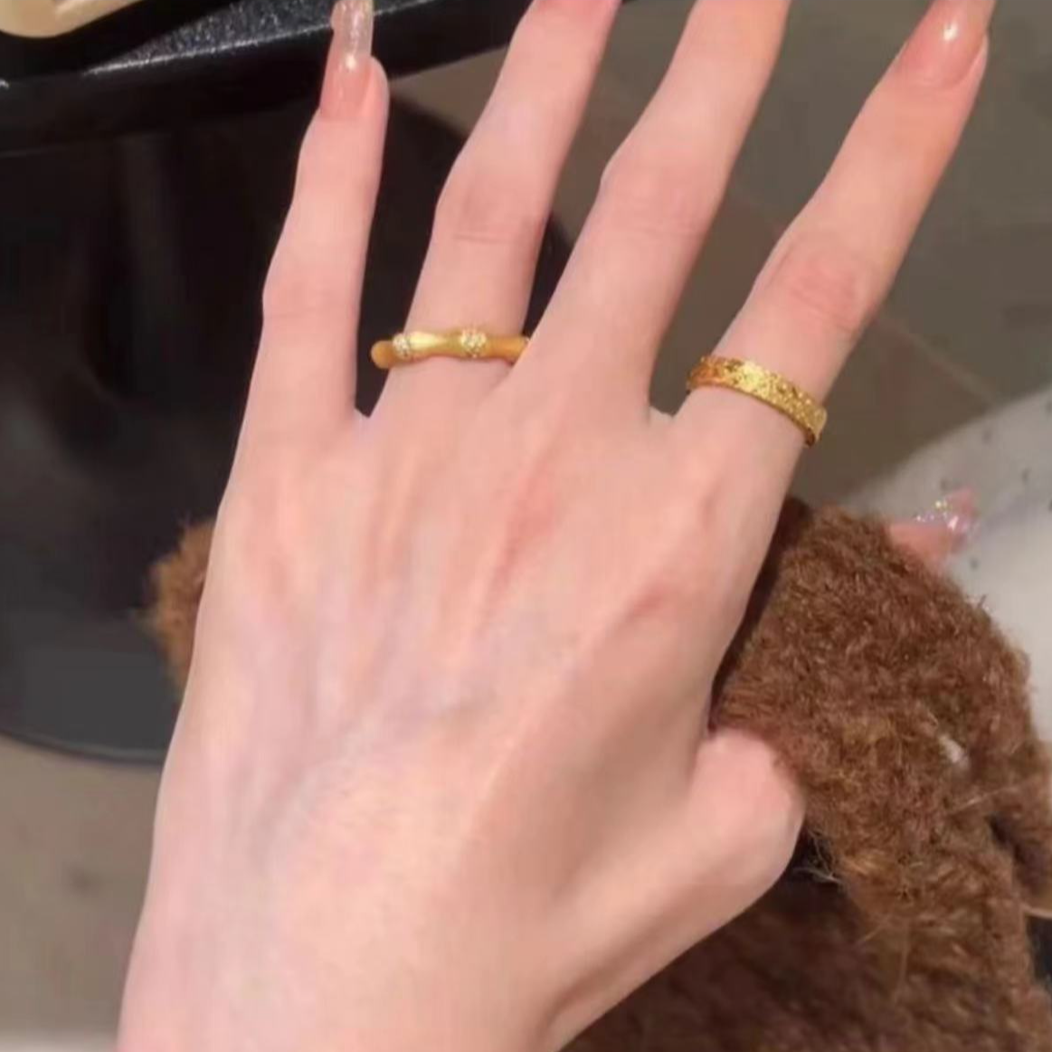 钛钢戒指 宽版碎冰冰戒指  4MM