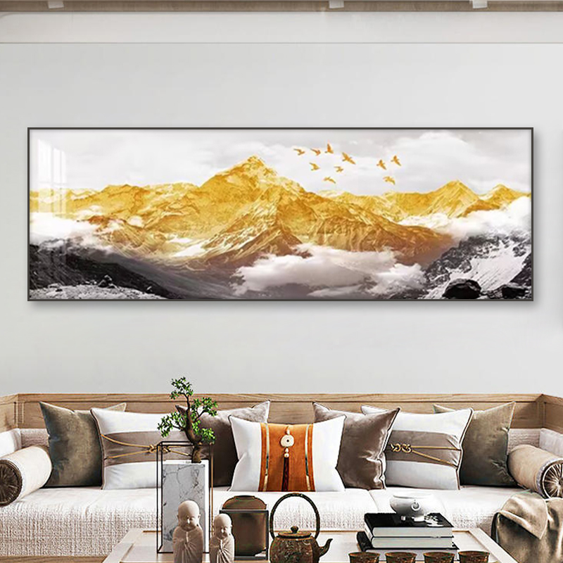 轻奢大气客厅装饰画中式沙发背景墙金山挂画北欧现代简约卧室壁画