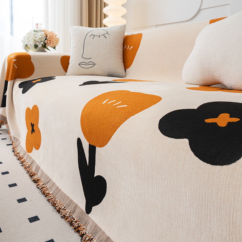 法式沙发盖布雪尼尔四季通用防猫抓防滑全包万能皮沙发套罩盖毯巾