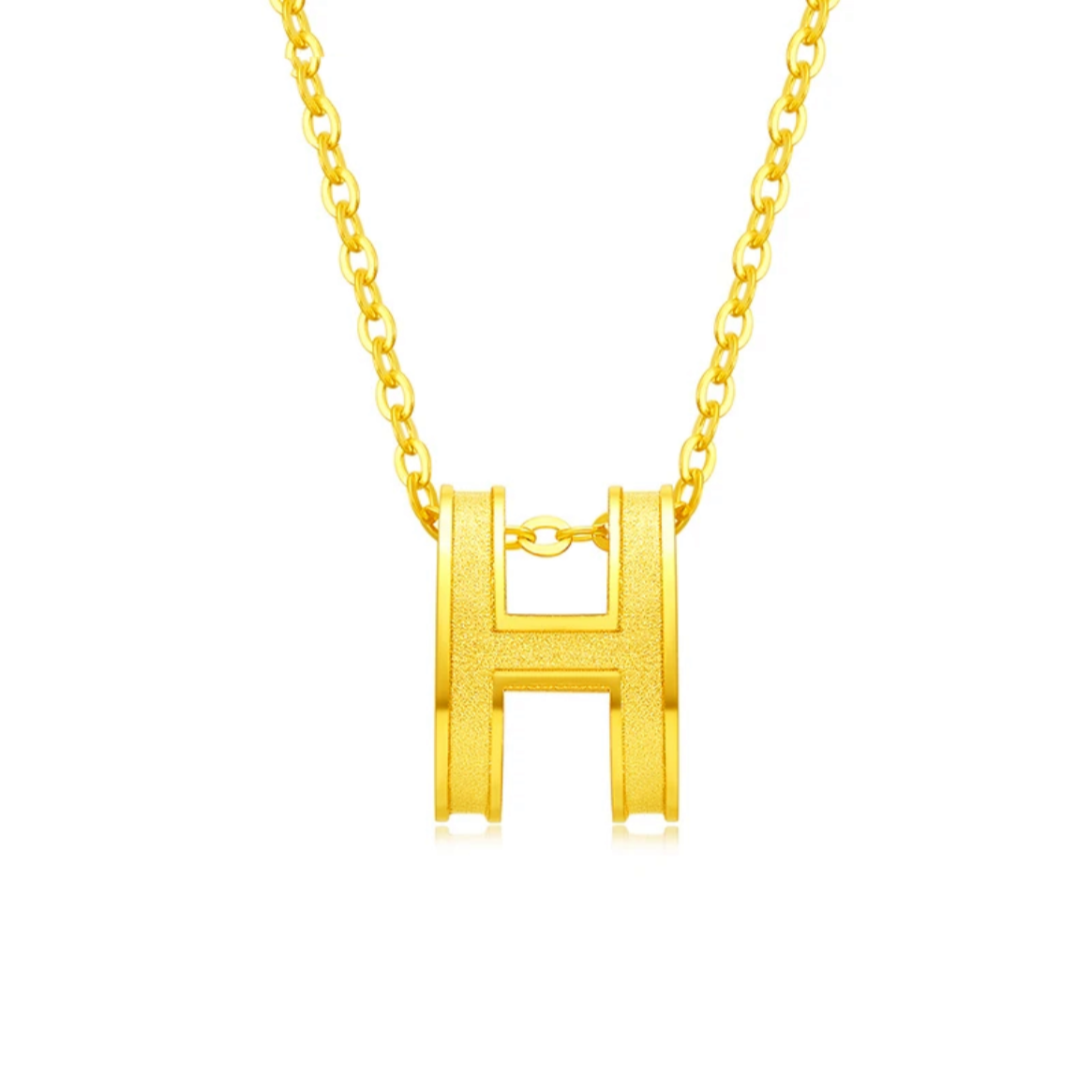 足金999 5G工艺H字母黄金套链精致时尚