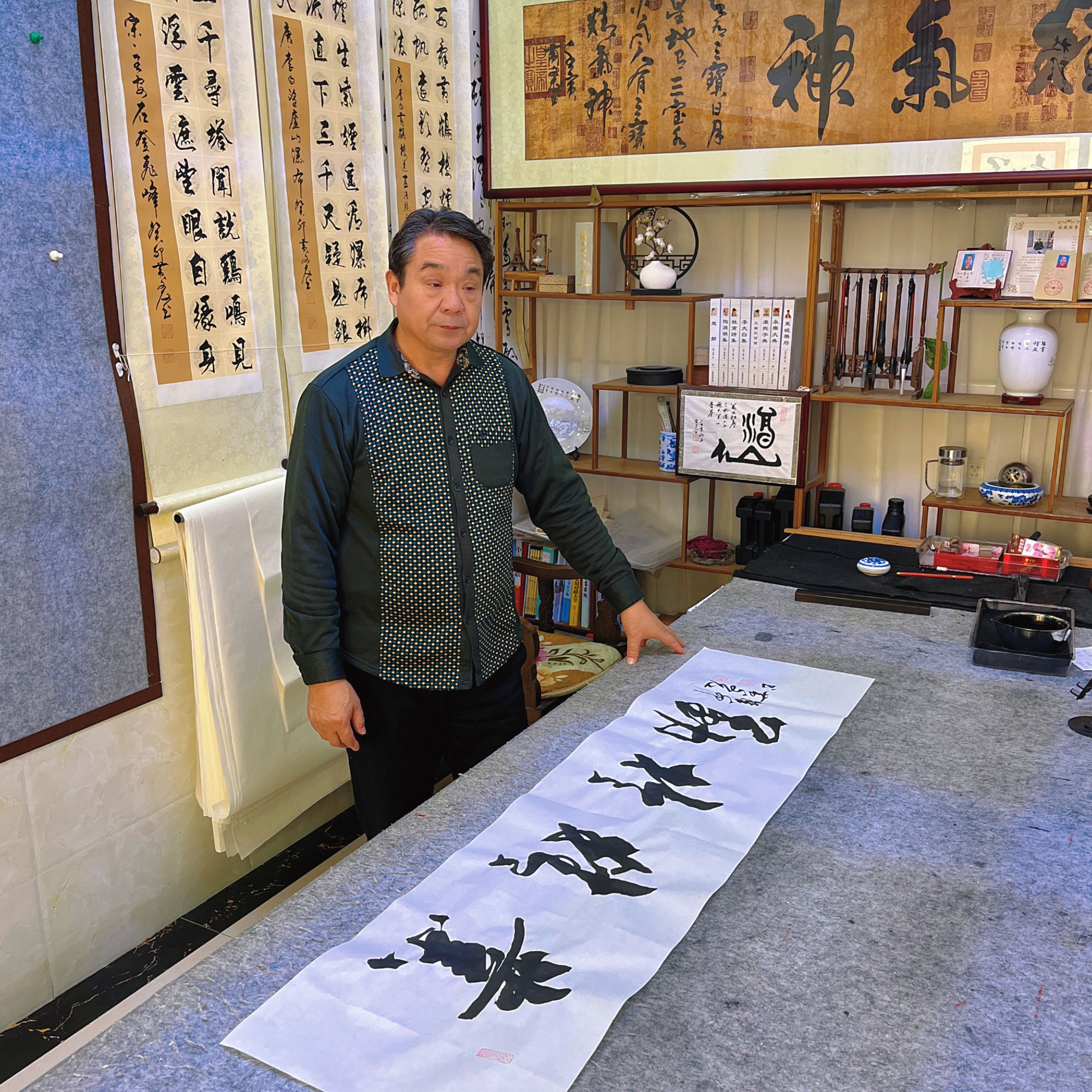 业精于勤35*140白色宣纸 黄文友