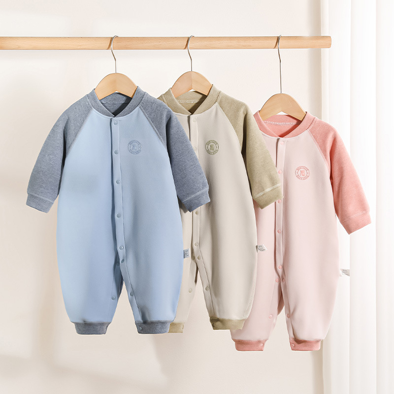 【德绒】婴儿连体衣春季男女宝宝长袖哈衣秋冬爬服保暖秋装哈衣衣服
