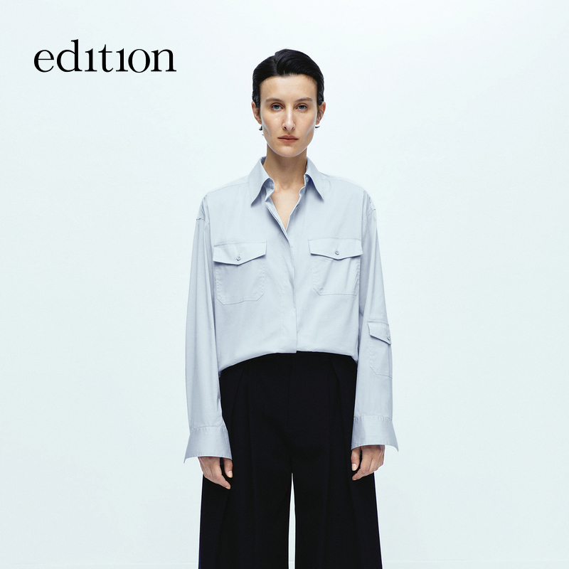 【商场同款】edition新款中性风工装口袋衬衫#EBD4SHT003