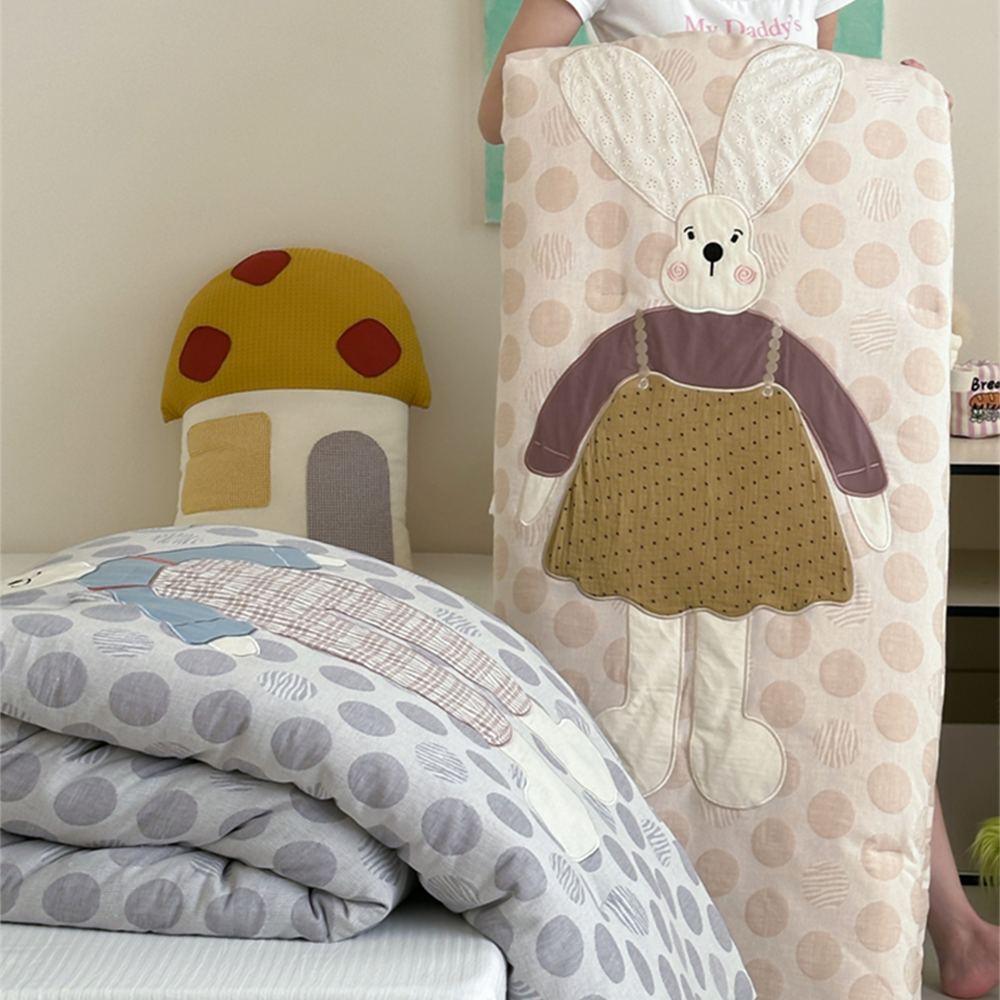 【专柜同款】设计师原创全棉色织双层纱绣花夏凉被春秋被冬被可机洗