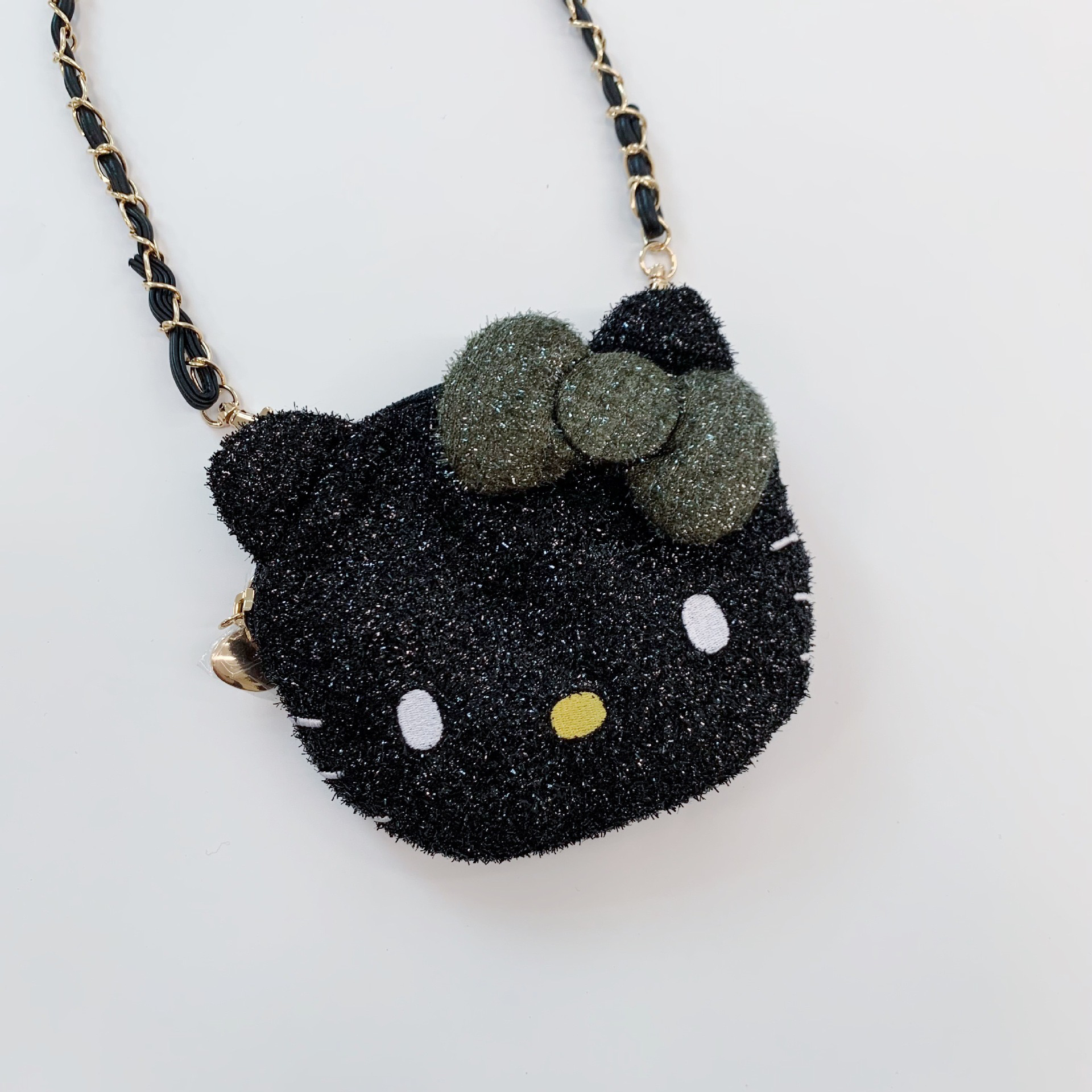 MUMUBYER·黑皮Kitty 周年限定黑色蝴蝶结blingbling闪闪斜挎包