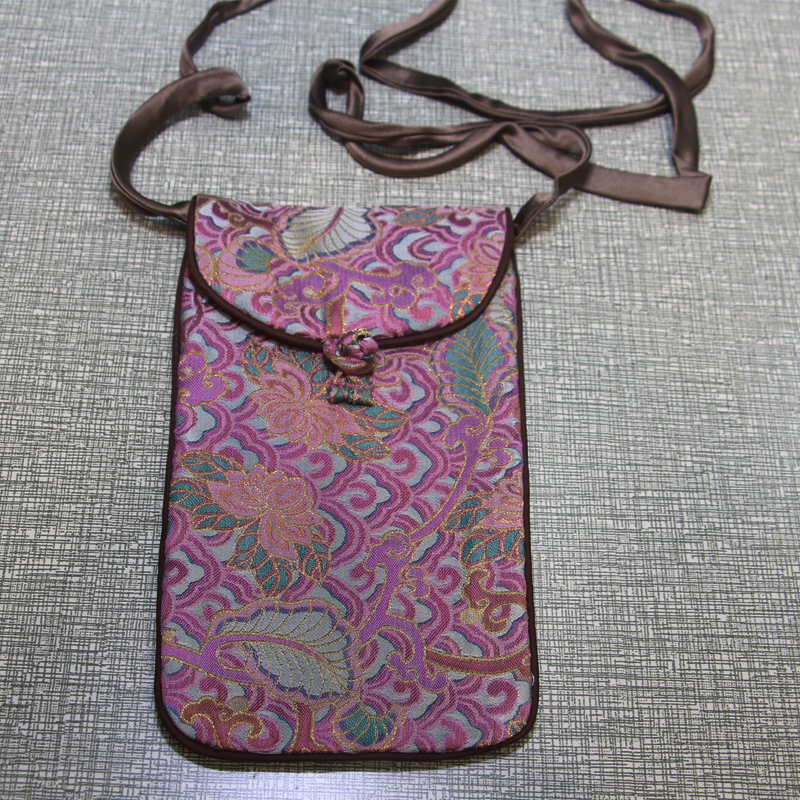 新中式女装宋锦手机包时尚百搭纯手工