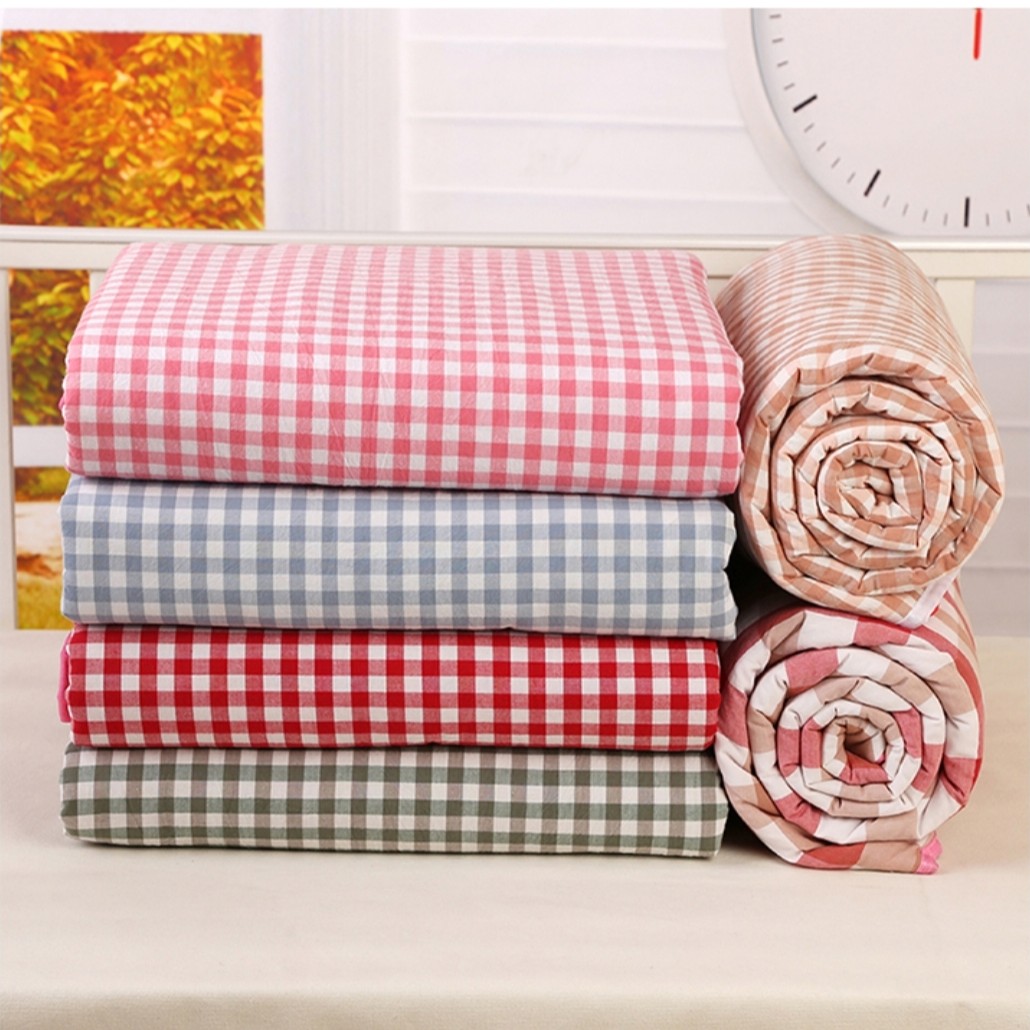 大学生纯棉宿舍各色半身小褥子小垫子搭肚子小被子格子机洗两用