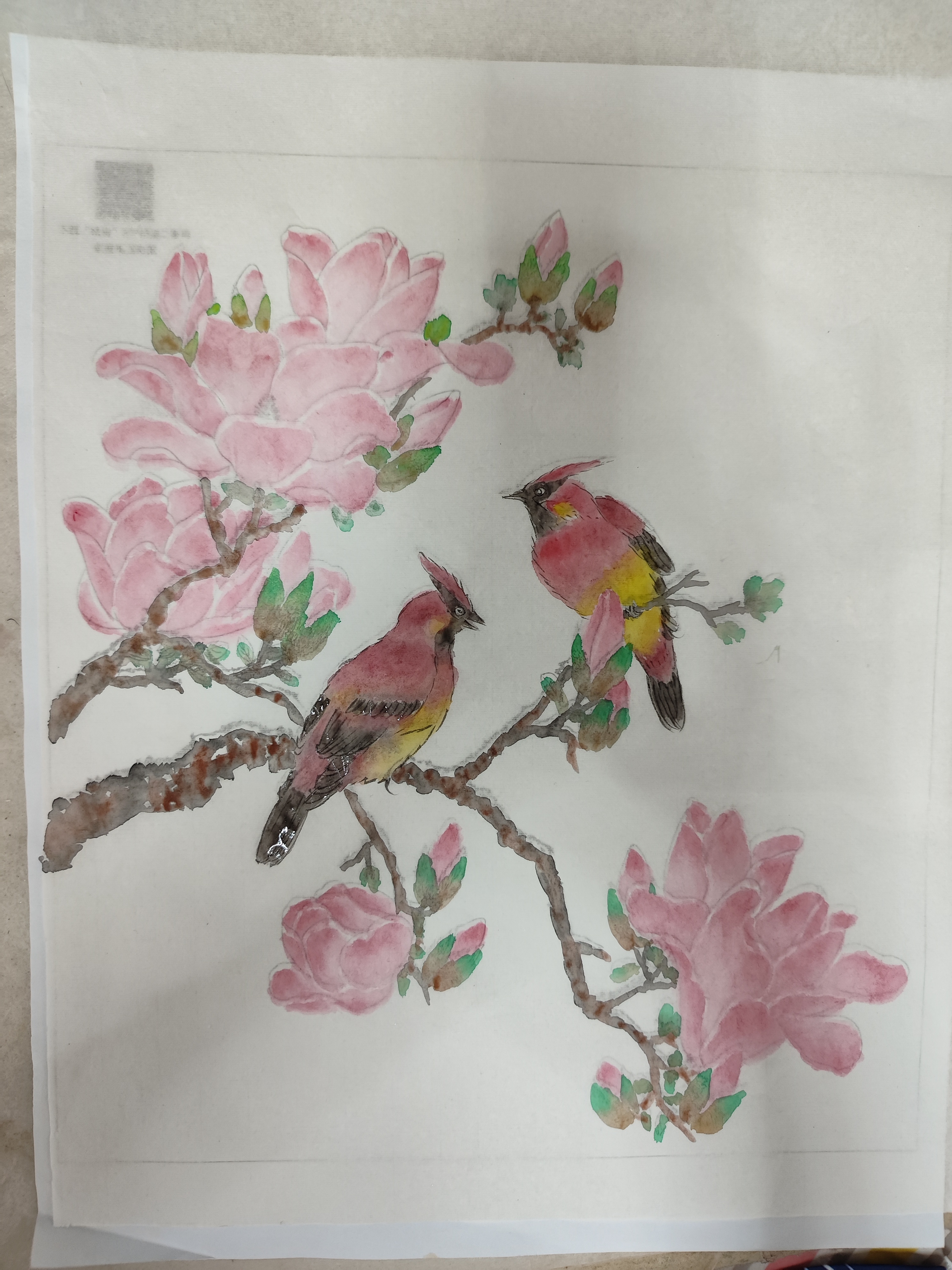 一平尺工笔画喜上眉梢