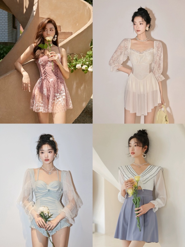 孤品二号 连体时尚年轻分体泳衣