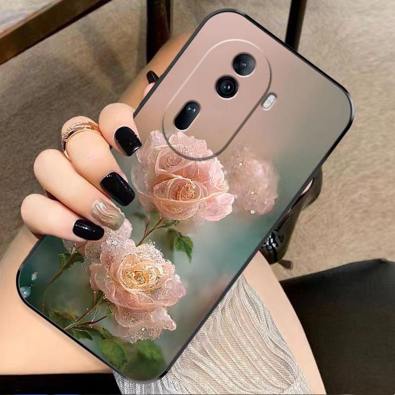 opporeno11pro手机壳RENO11PRO硅胶幽暗冥花新女款时尚花类图案软