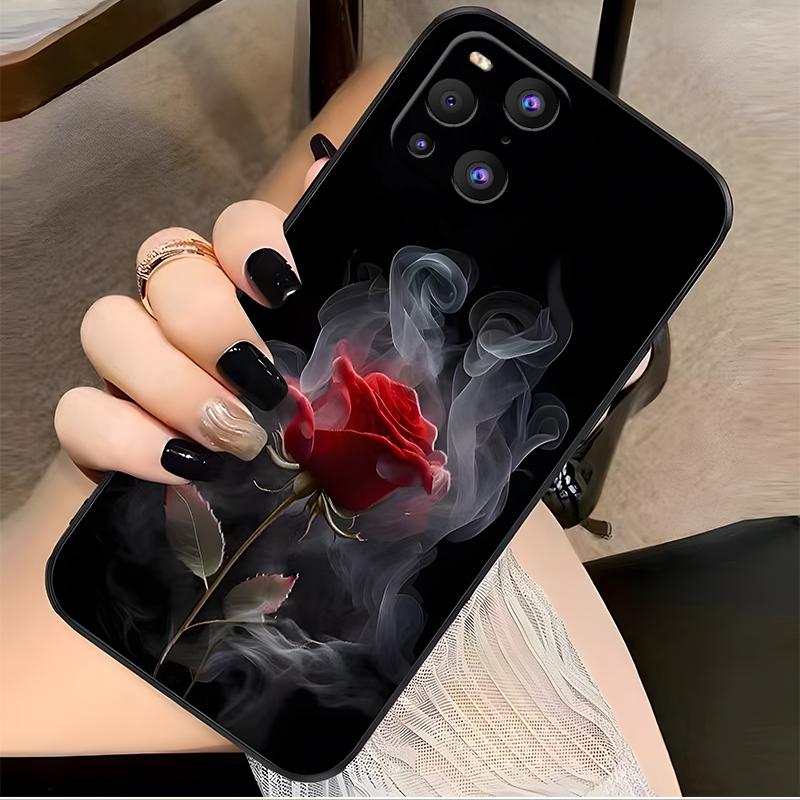 OPPOfindx3手机壳FINDX3PRO硅胶烟熏玫瑰花新女款防摔时尚个性优