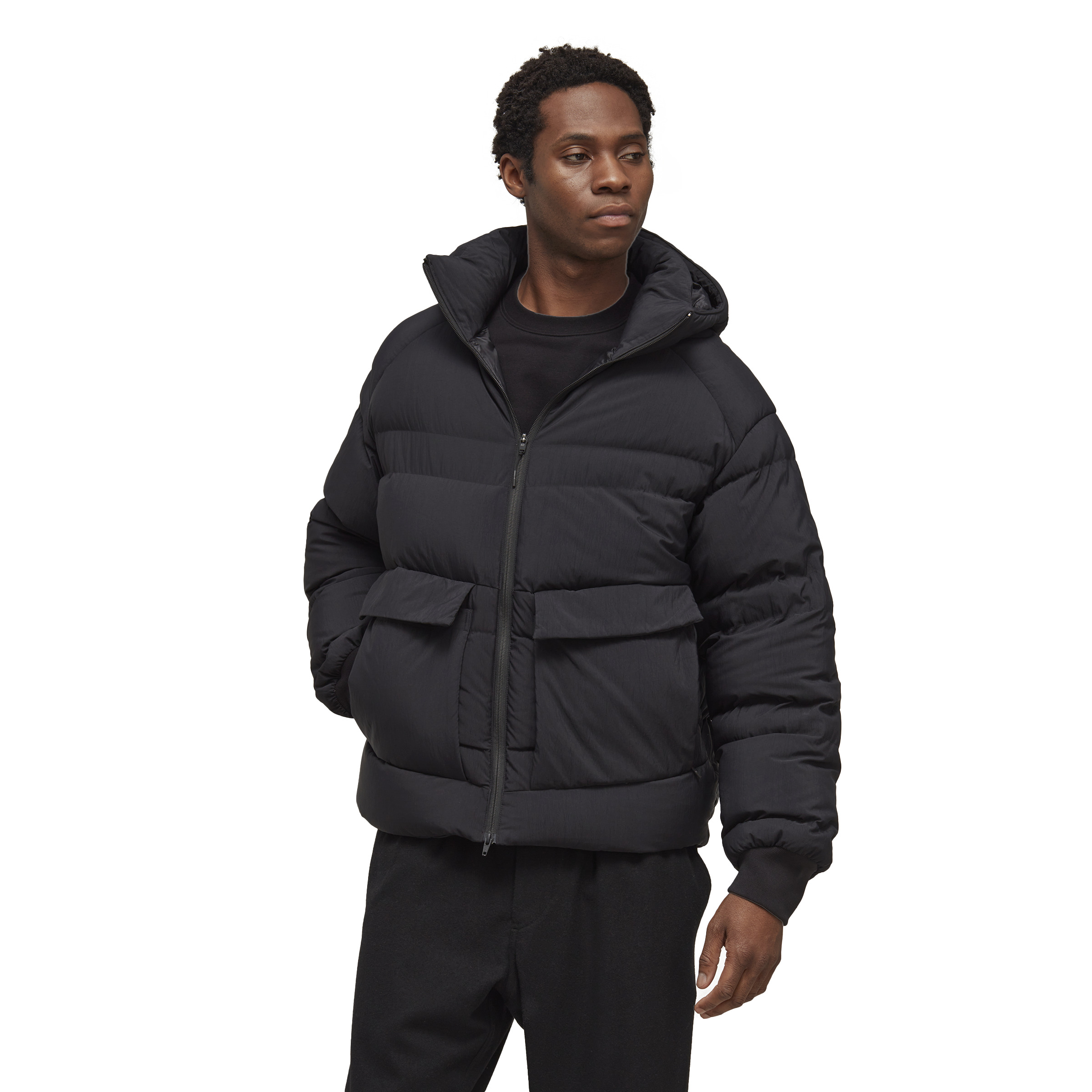 Y-3/Y-3（T9-HA5556）黑色时尚休闲加厚连帽保暖运动羽绒服