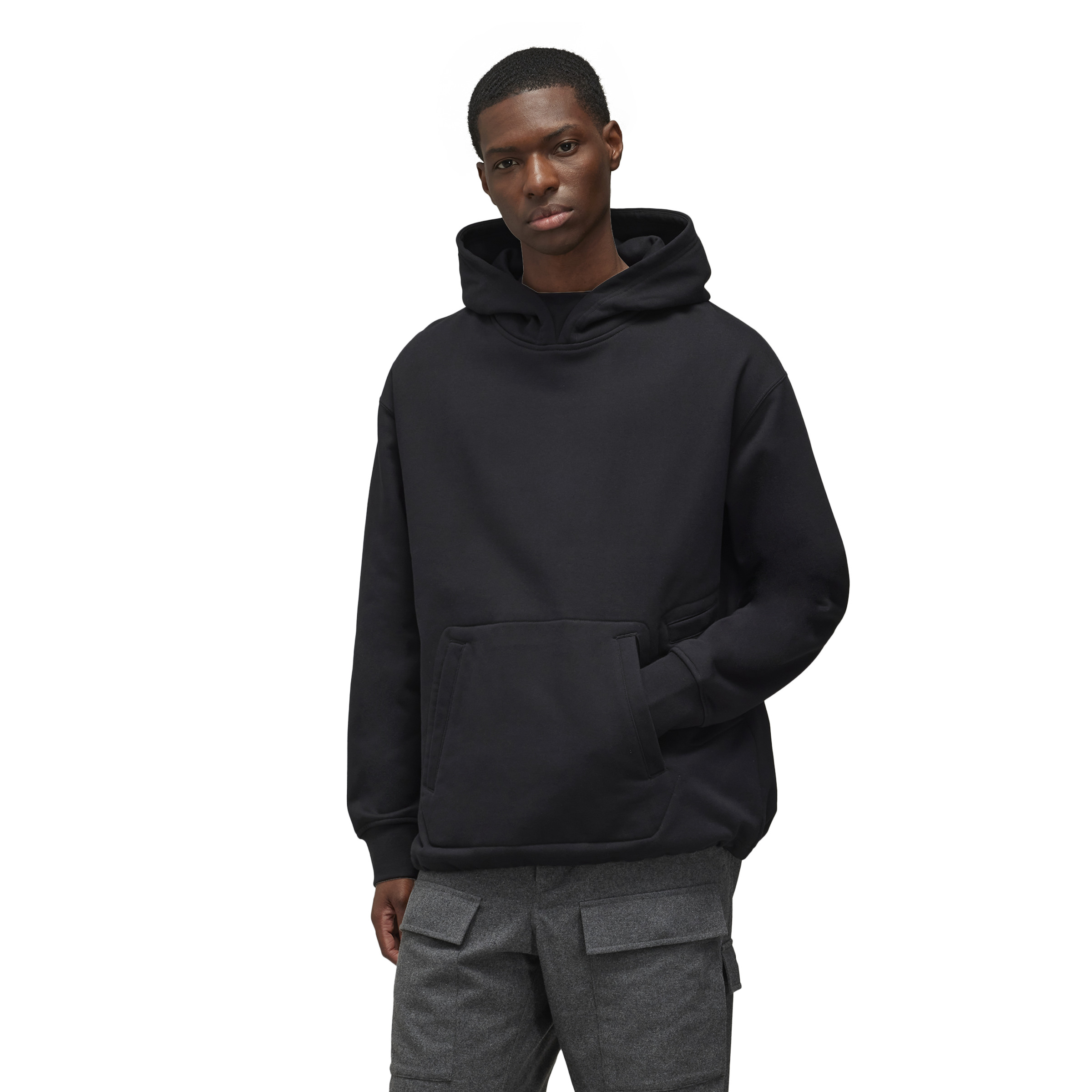 Y-3/Y-3（51-IX0394）黑色宽松版多口袋情侣连帽休闲运动卫衣