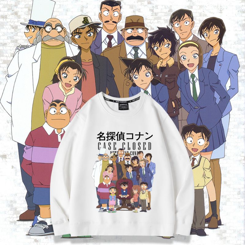 名侦探柯南动漫联名工藤新一小兰同款卫衣学生男女圆领秋冬款外套