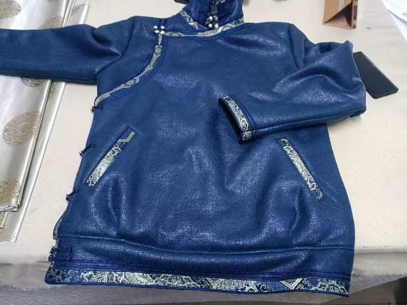 蒙古元素，男士皮毛一体时棉服加绒网红牛仔冬季蒙古元素皮毛外套