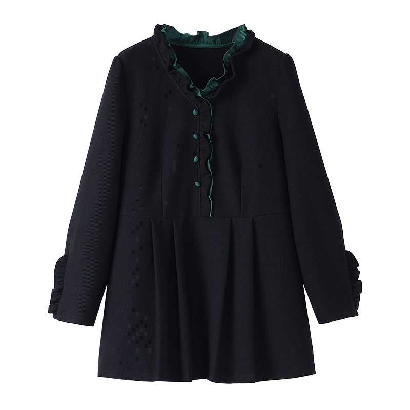 苏迷大码显瘦保暖秋冬长袖气质减龄遮肚优雅上衣ZB4674