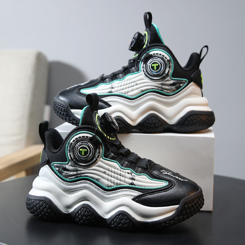 ABC LION男童鞋春秋季款网面儿童篮球鞋旋转扣中大童男孩百搭时尚