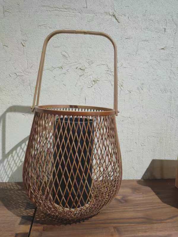日本竹编花器花瓶