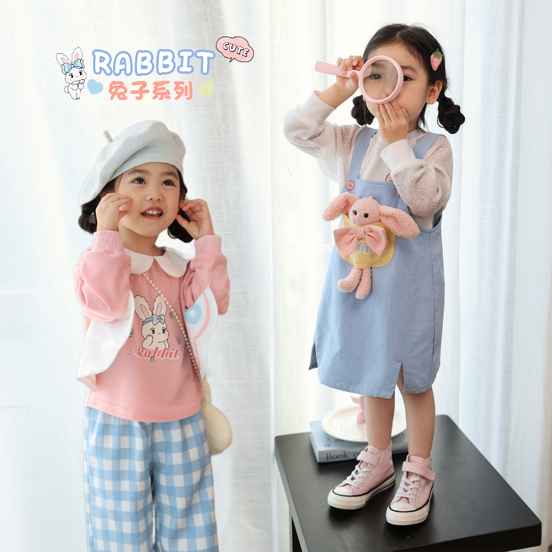 小O爸女婴童上衣气质背带裤长裤套装FKQ48167 LUSON