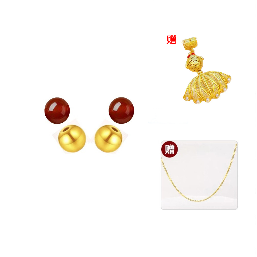 【敏姐甄选】24k足金999金珠红珠宝玉髓年年有余锦鲤玉髓吊坠【HJ27】