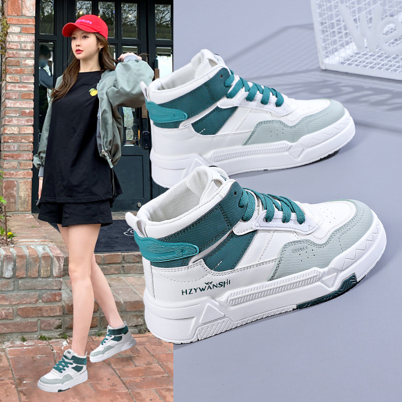 流行新款秋季高帮运动板鞋韩版小白鞋女网红学生休闲鞋