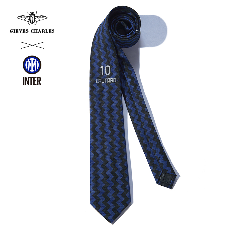国际米兰官方授权GIEVESCHARLES休闲国米足球10号LAUTARO领带礼盒
