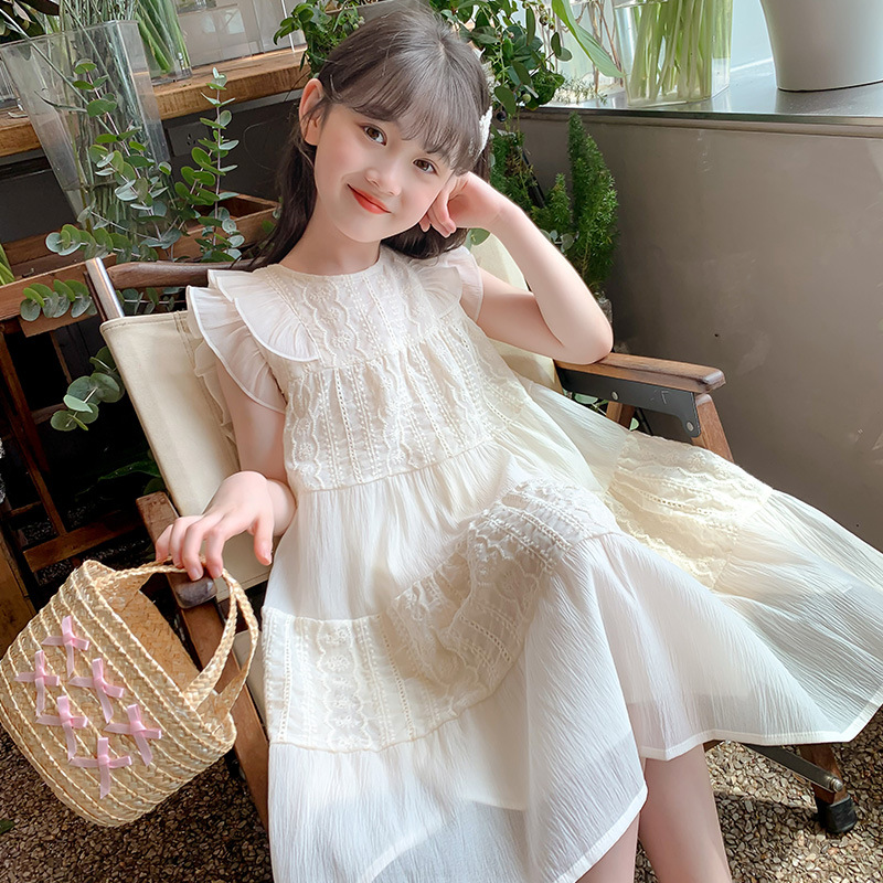 女童连衣裙夏季2025新款儿童公主裙无袖女孩高级感洋气连身裙仙女